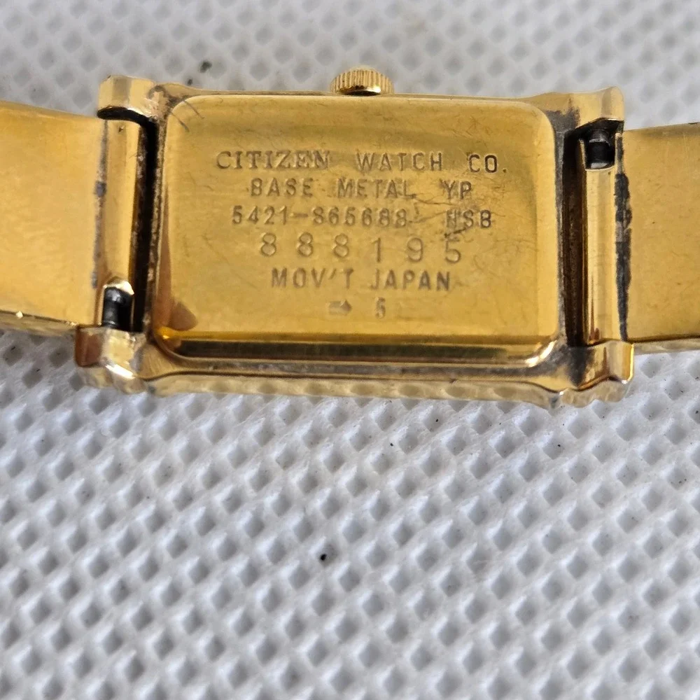 Citizen Quartz Ladies Watch 5421-N69897 Rectangular Gold Tone Bangle 5.5
